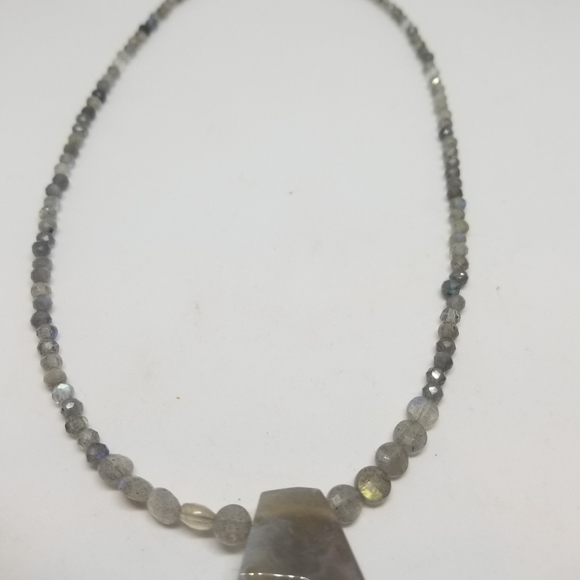 Labradorite & Grey Stone Necklace - Picture 4 of 6